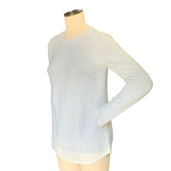 NWT Hilary Radley Ribbed Mock-Layer Crew Neck Tunic Knit Top S Heather Grey 70B - Picture 5 of 9
